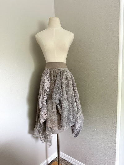 Grey Lace Fairy Skirt - Size Large- Ready to Ship