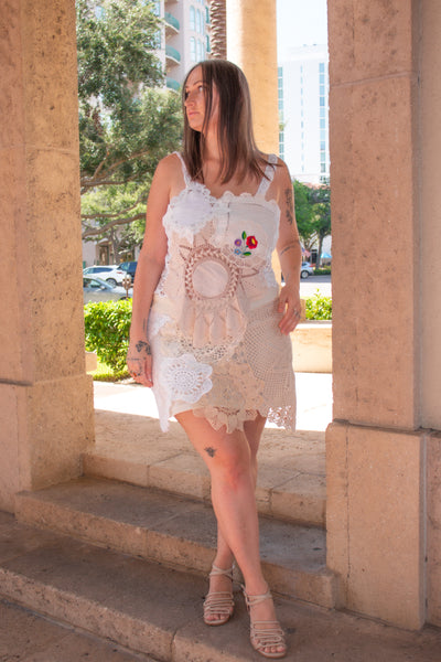 Upcycled Doily Tank Top - Large to Extra Large