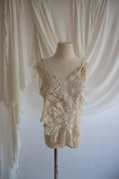 Upcycled Doily Tank Top - Medium