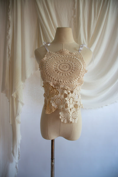 Upcycled Doily Tank Top - Small