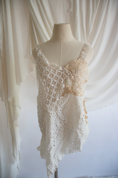 Upcycled Doily Tank Top - Large to Extra Large