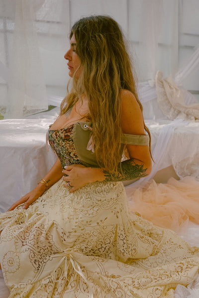 Beige Lace Fairy Skirt - Small to Medium