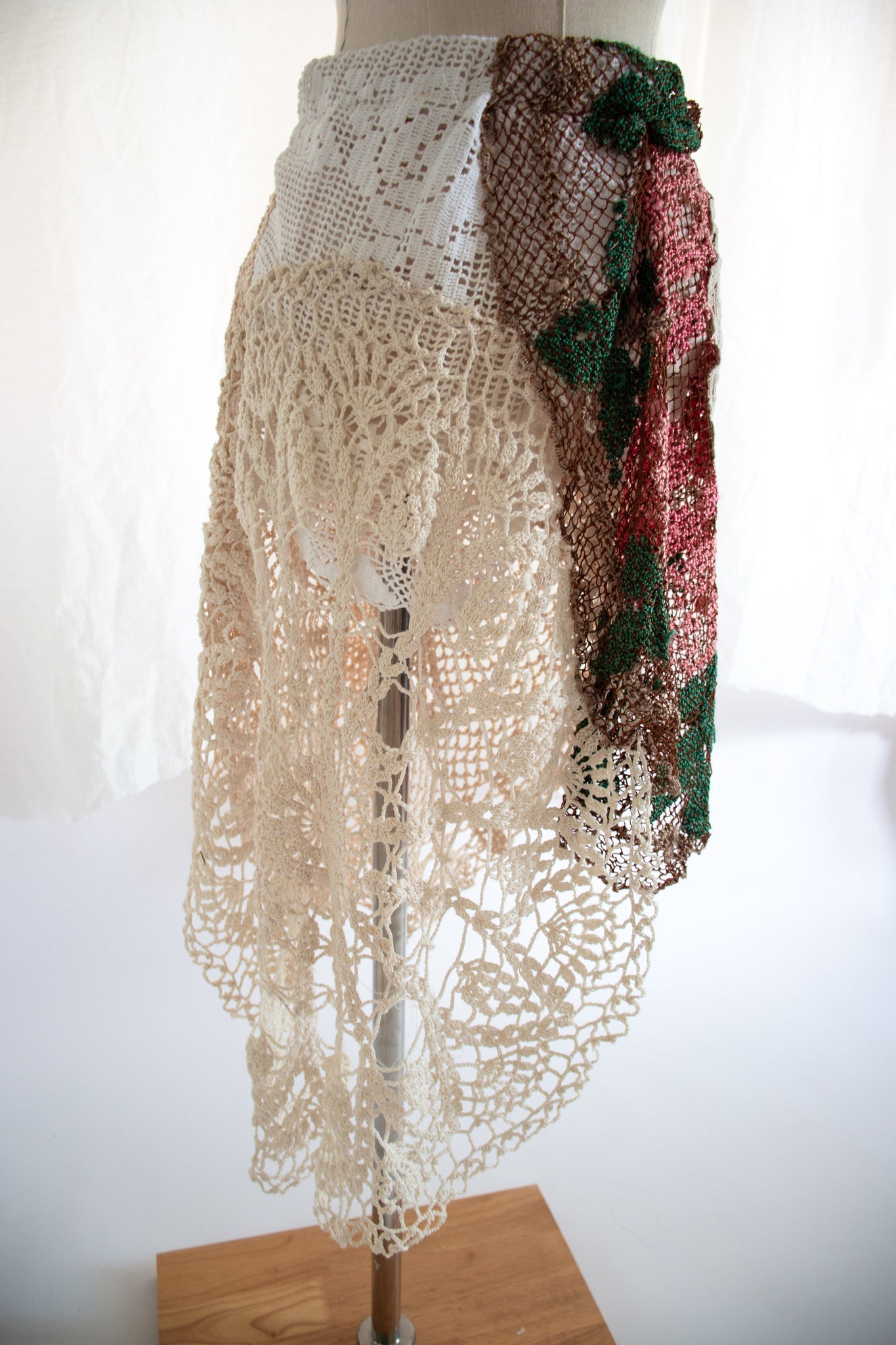 Vintage Doily and Lace Patchwork Skirt - Large to Extra Large