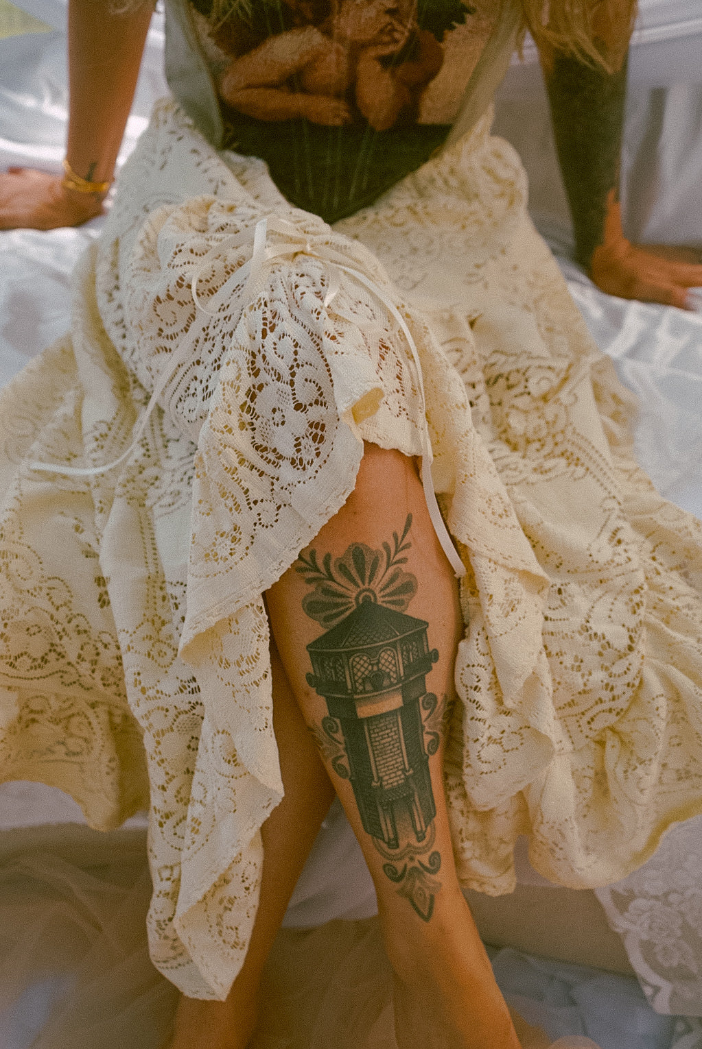 Beige Lace Fairy Skirt - Small to Medium