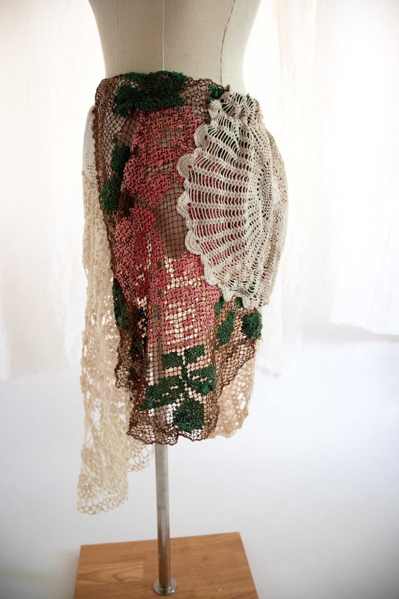 Vintage Doily and Lace Patchwork Skirt - Large to Extra Large