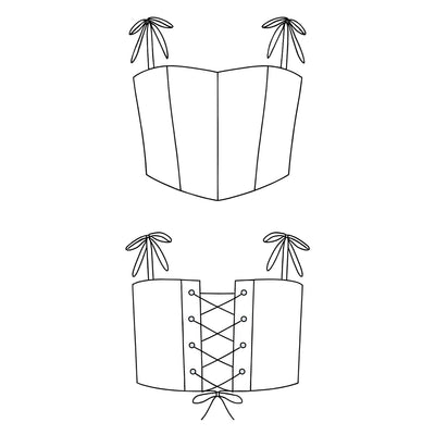 Corset With Ribbon Straps and Back Lacing, $160