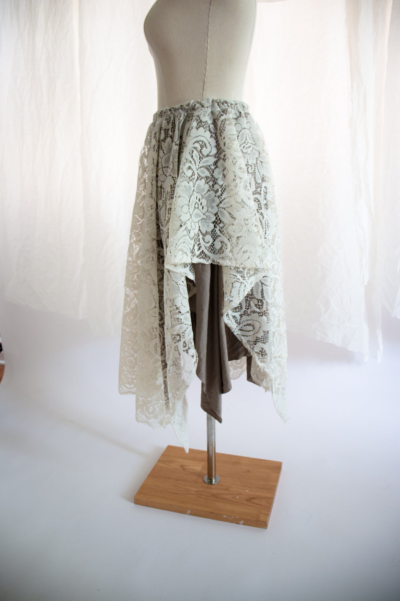 Beige and Tan Fairy Lace Skirt - Extra Small to Small
