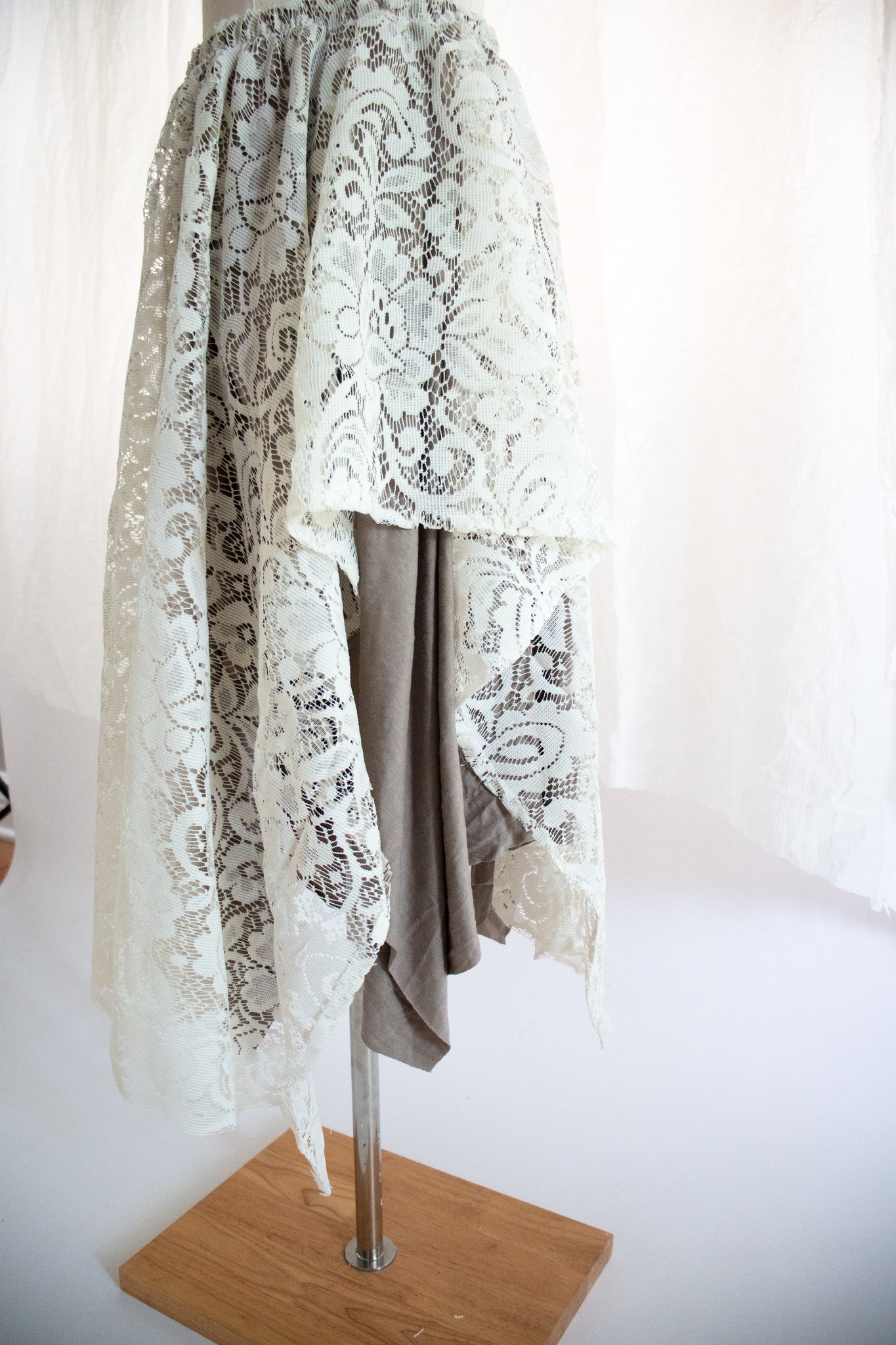 Beige and Tan Fairy Lace Skirt - Extra Small to Small