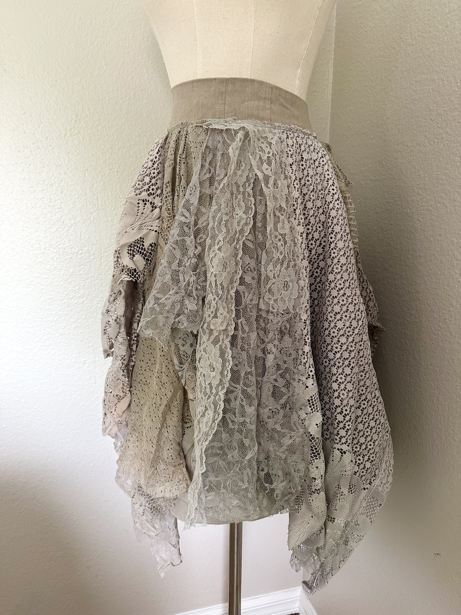 Grey Lace Fairy Skirt - Size Large- Ready to Ship