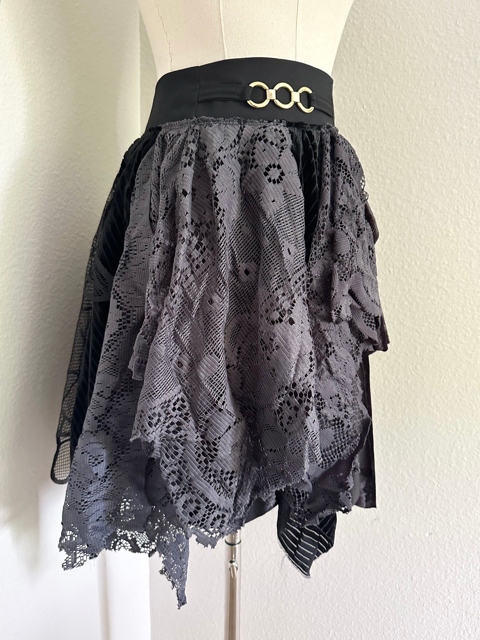 Black Lace Fairy Skirt - Size Medium - Ready to Ship