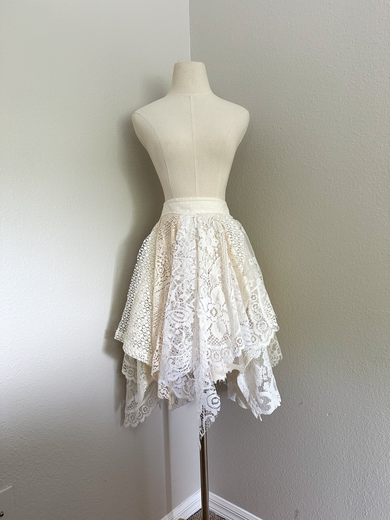 White Lace Fairy Skirt - Size Large - Ready to Ship