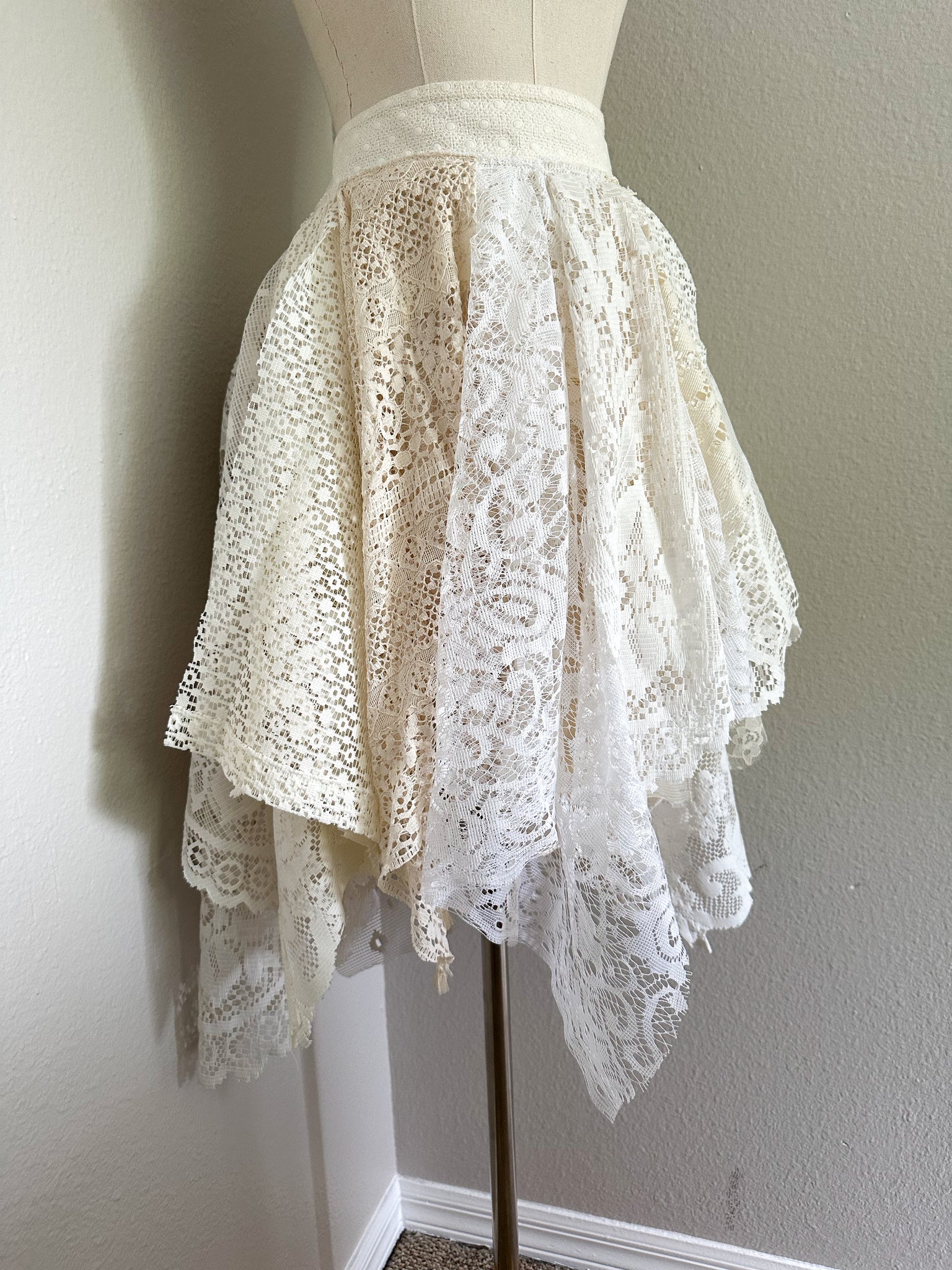 White Lace Fairy Skirt - Size Large - Ready to Ship