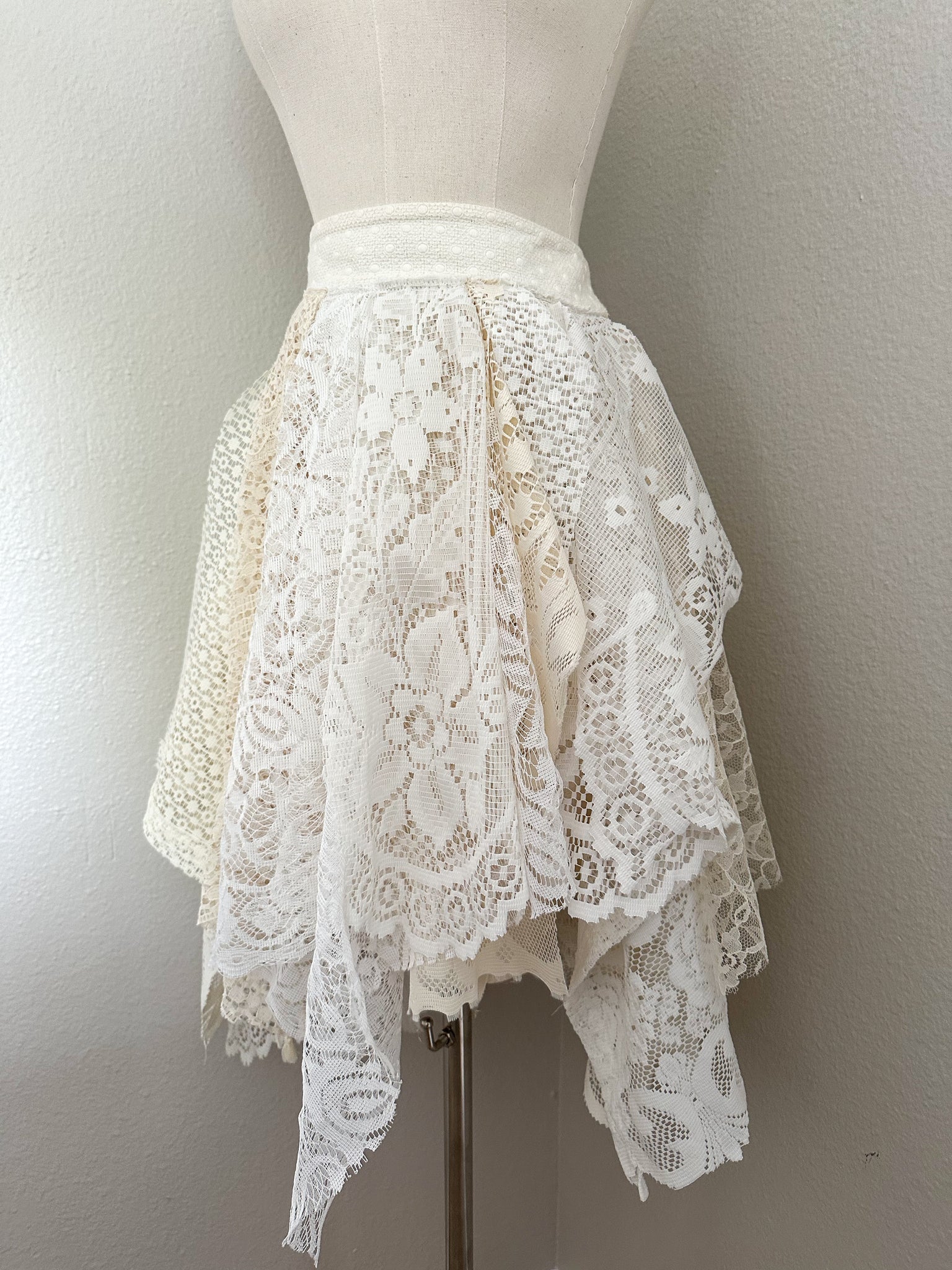 White Lace Fairy Skirt - Size Large - Ready to Ship