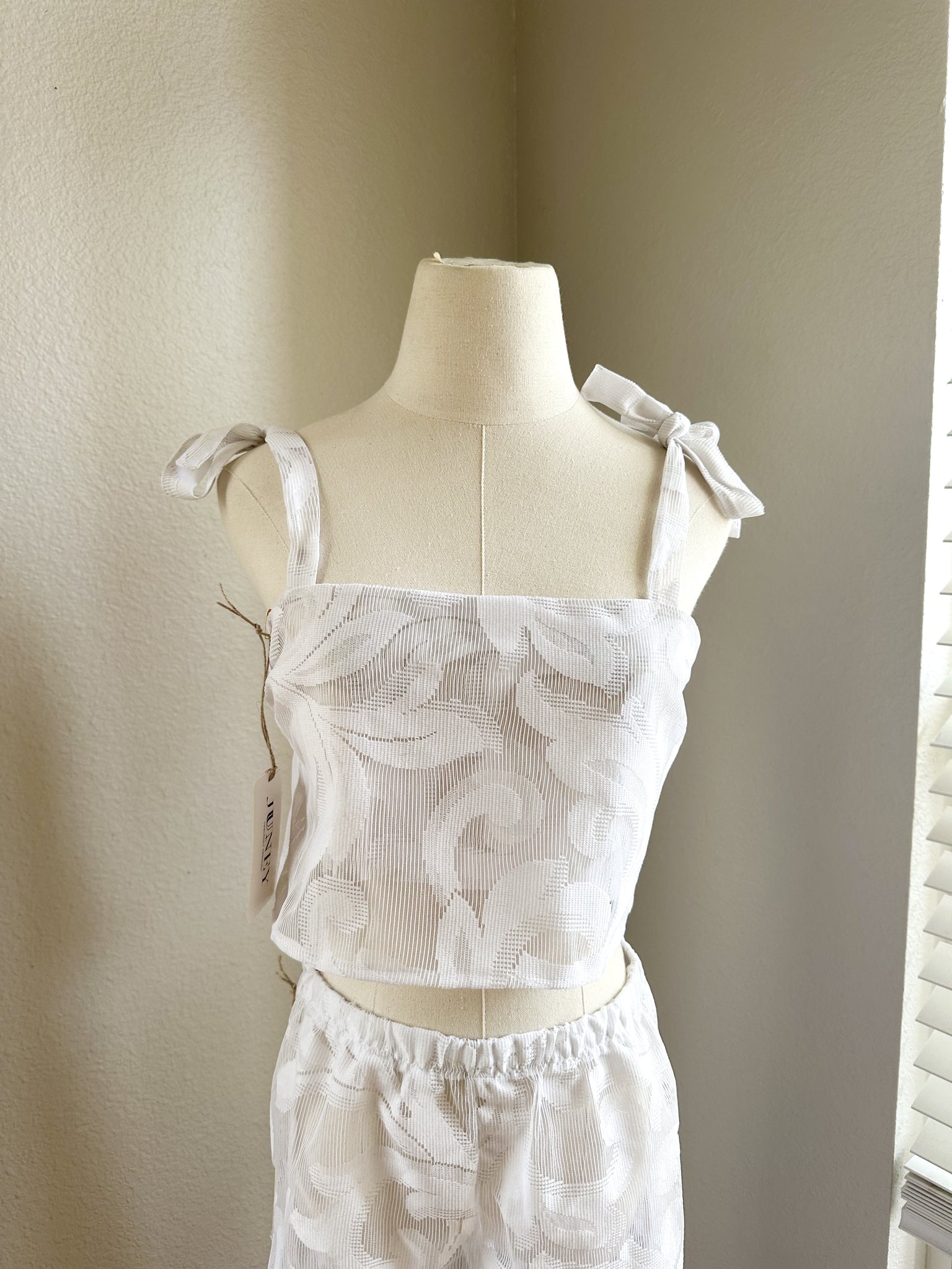 Up Cycled Tank Crop Top - Medium - made from vintage curtains