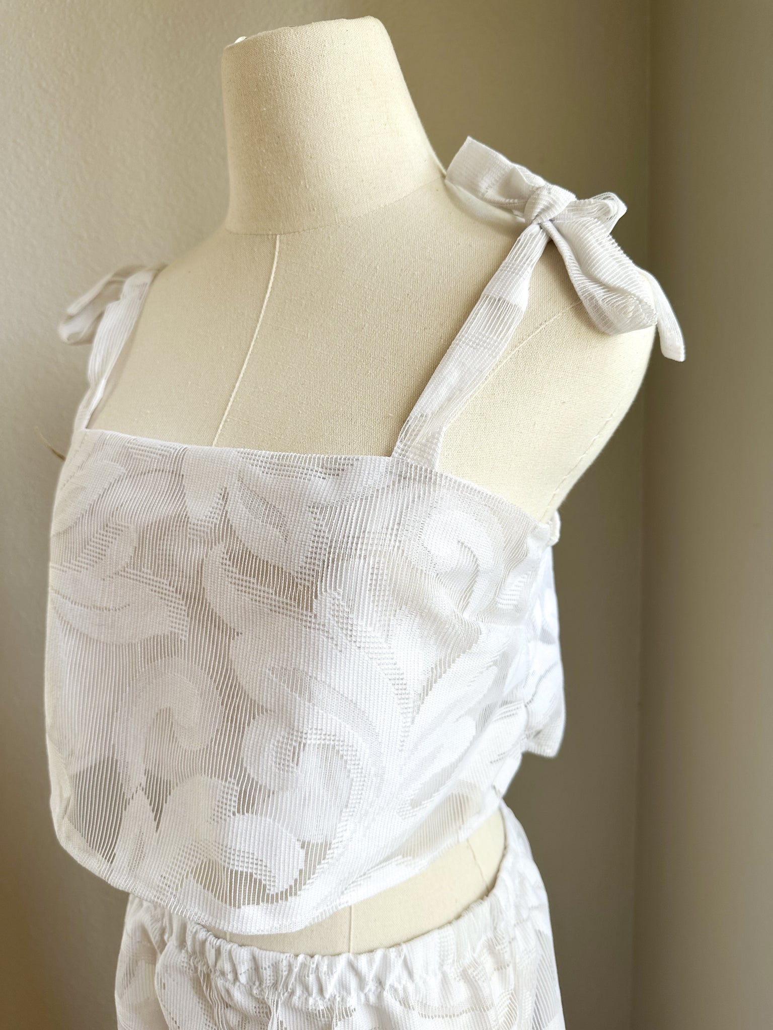 Up Cycled Tank Crop Top - Medium - made from vintage curtains