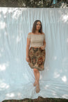 Upcycled tapestry skirt - custom made skirt - slow fashion - fringe skirts - unique 