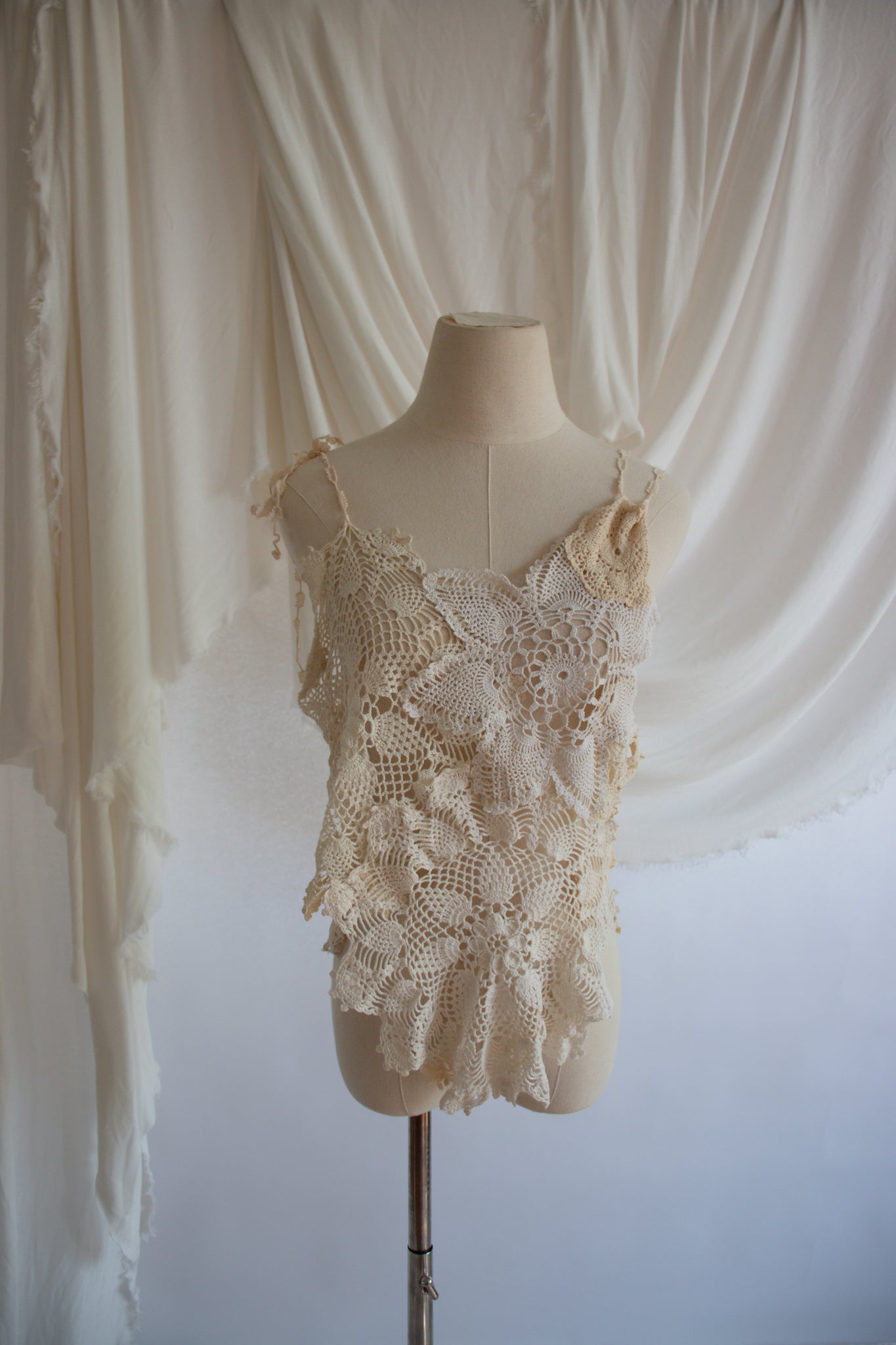 Upcycled Doily Tank Top - Medium