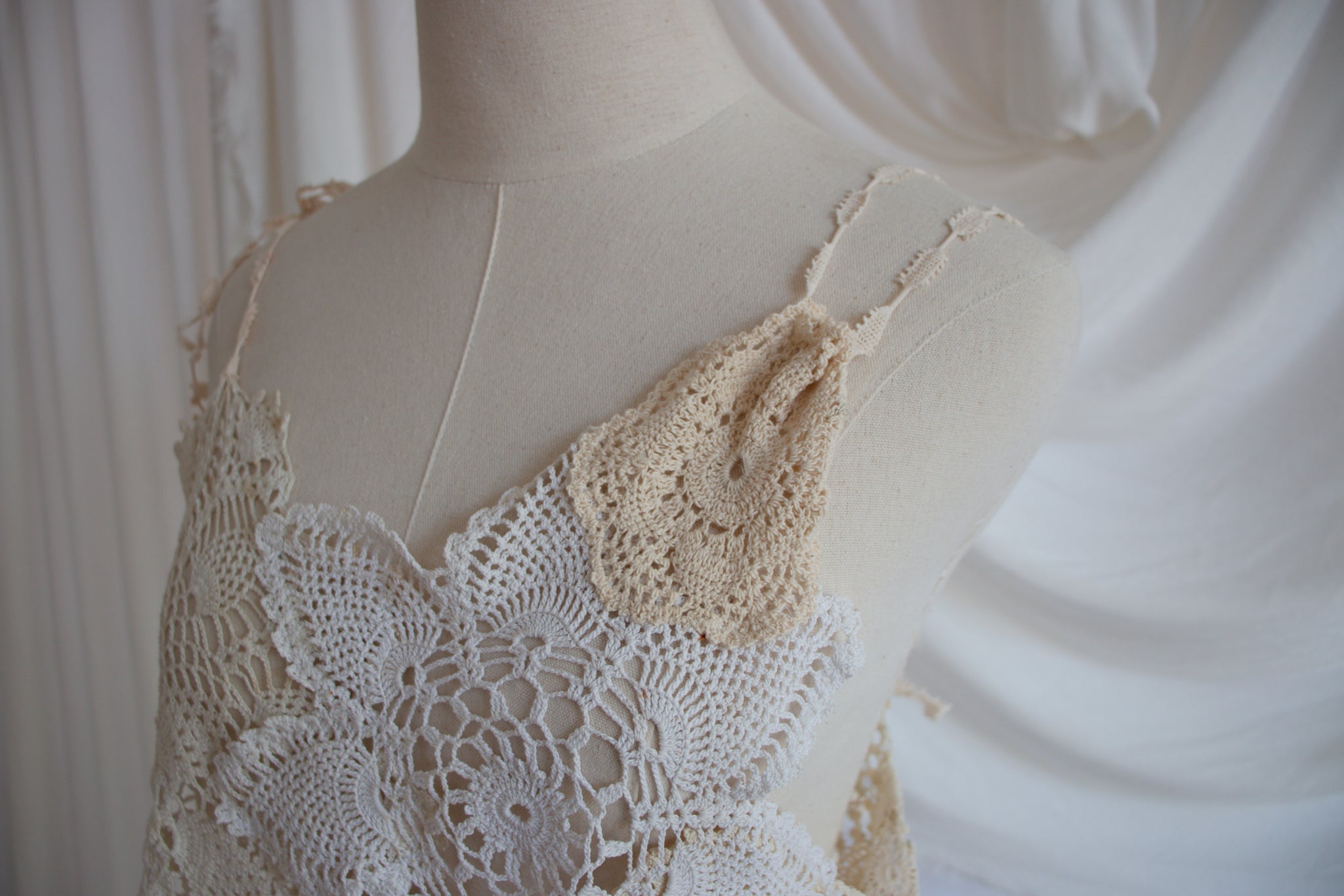 Upcycled Doily Tank Top - Medium