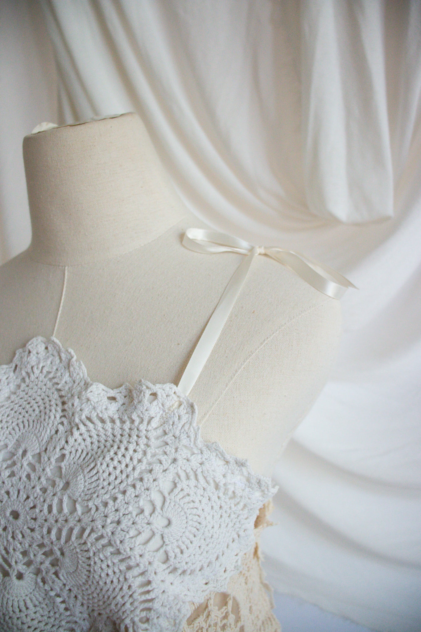 Upcycled Doily Tank Top - Small to Medium