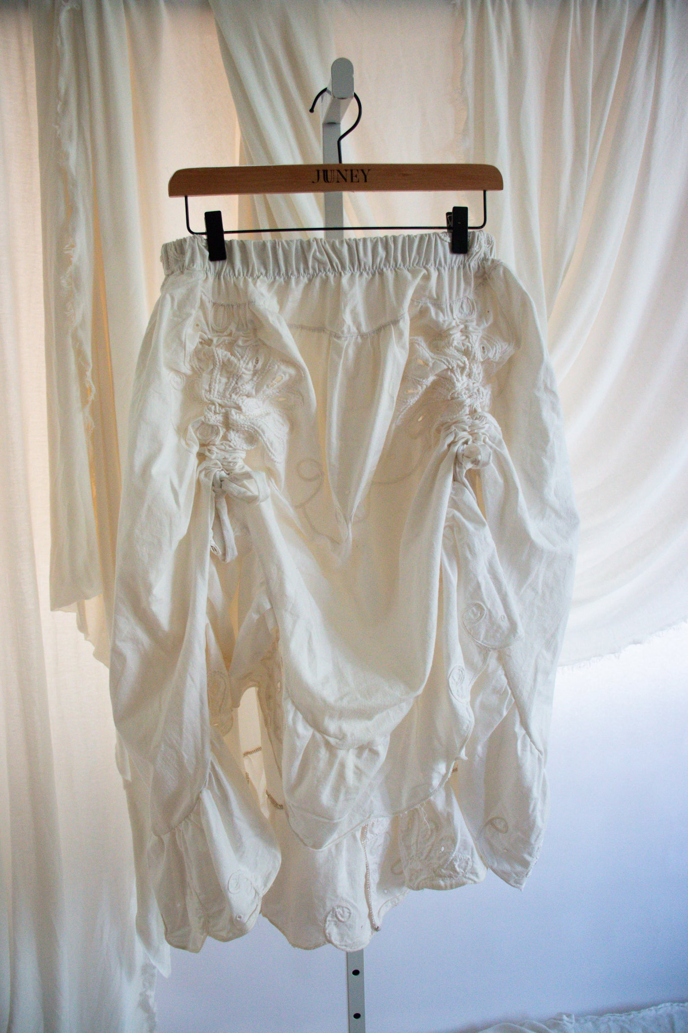 Upcycled Vintage Tablecloth High Low Skirt - Medium to Large