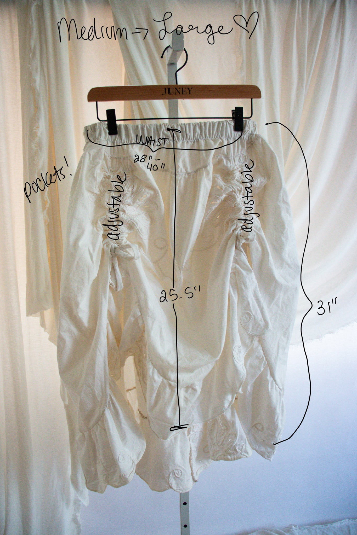 Upcycled Vintage Tablecloth High Low Skirt - Medium to Large