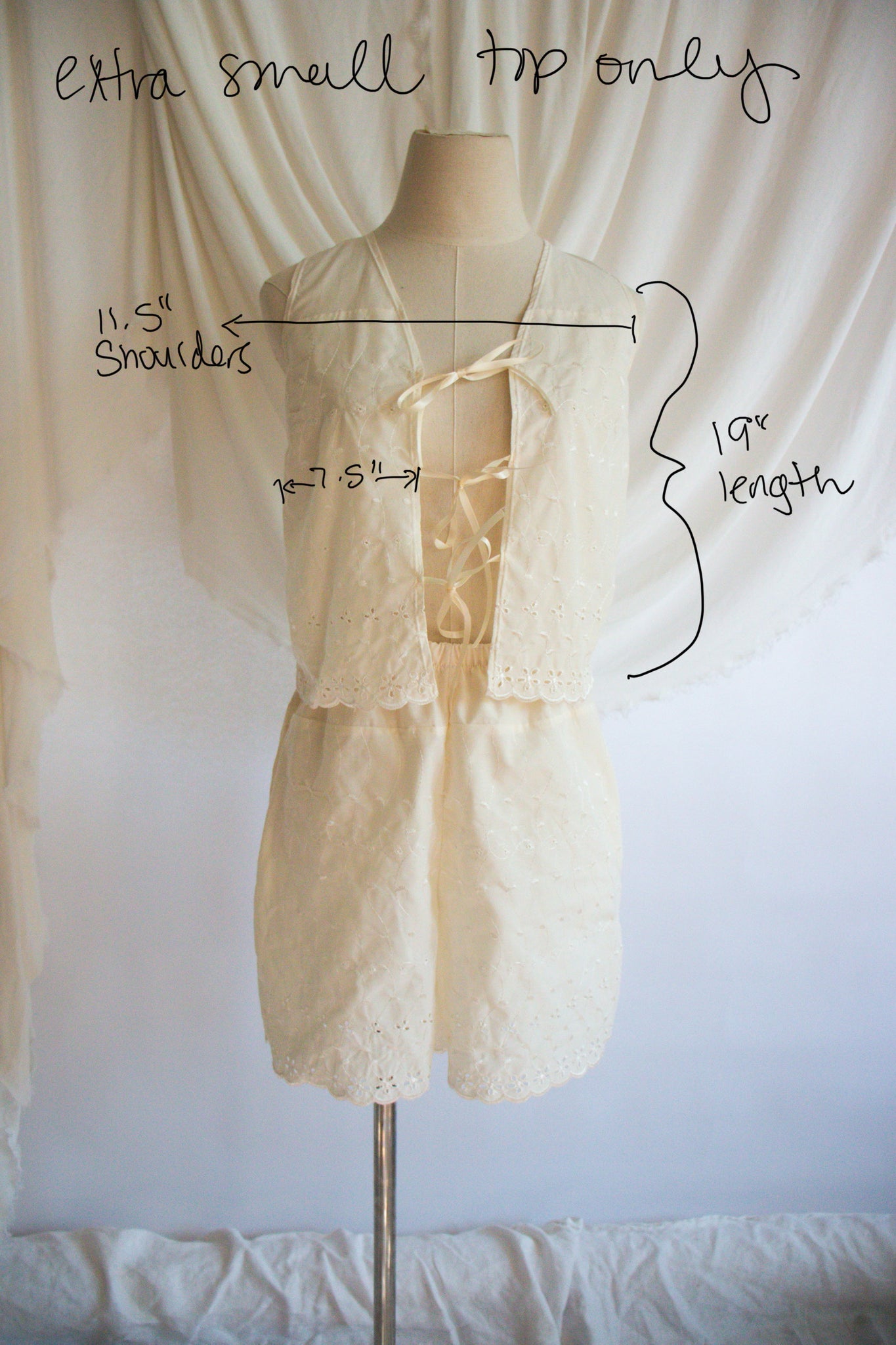 Upcycled Vintage Bedskirt Tank Top - Extra Small
