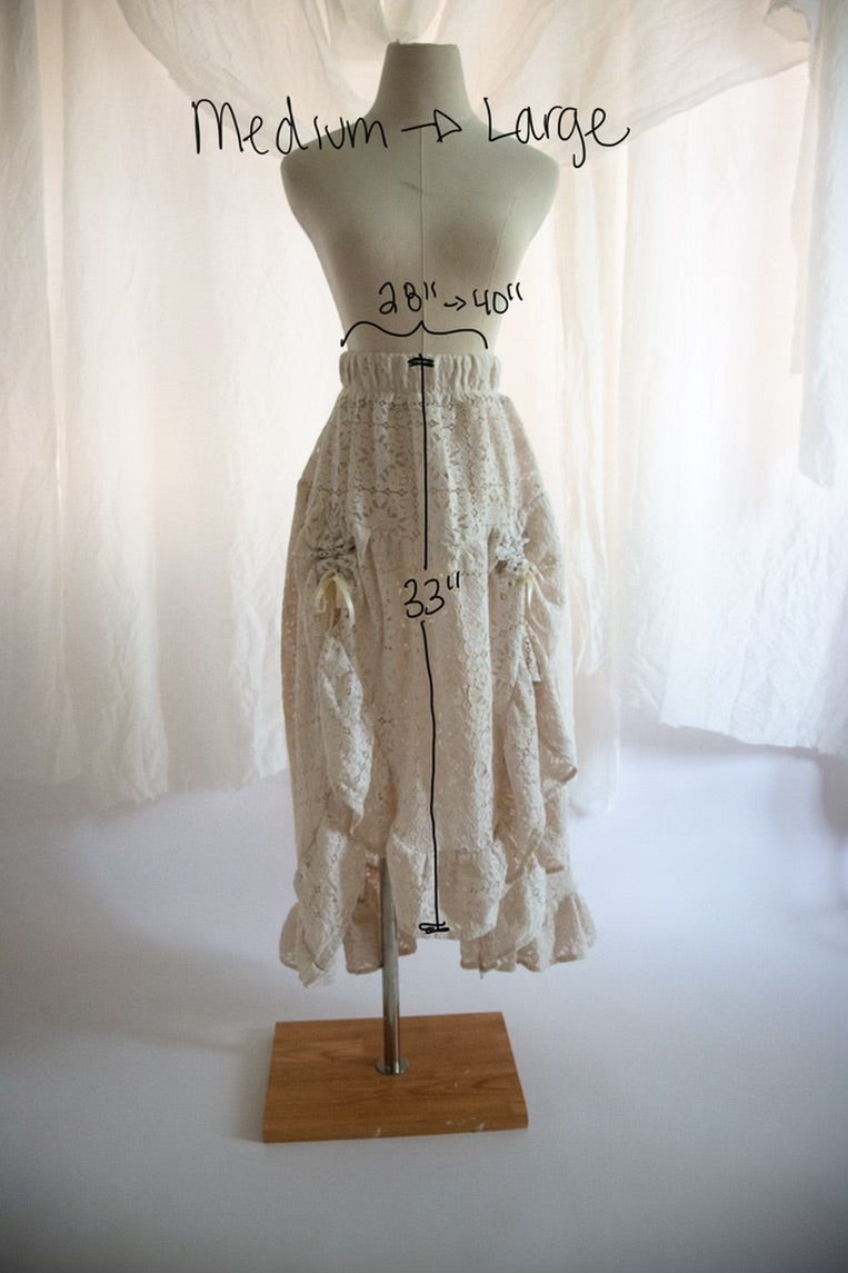 Off White Lace Fairy Skirt - Medium to Large