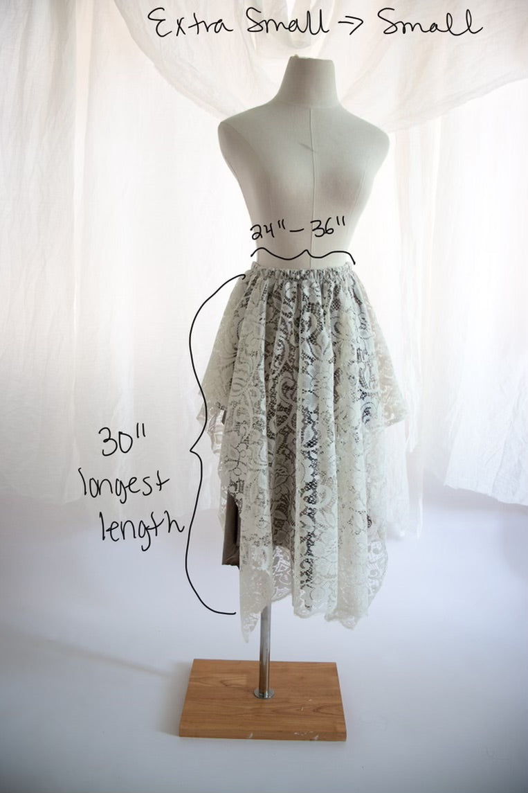 Beige and Tan Fairy Lace Skirt - Extra Small to Small
