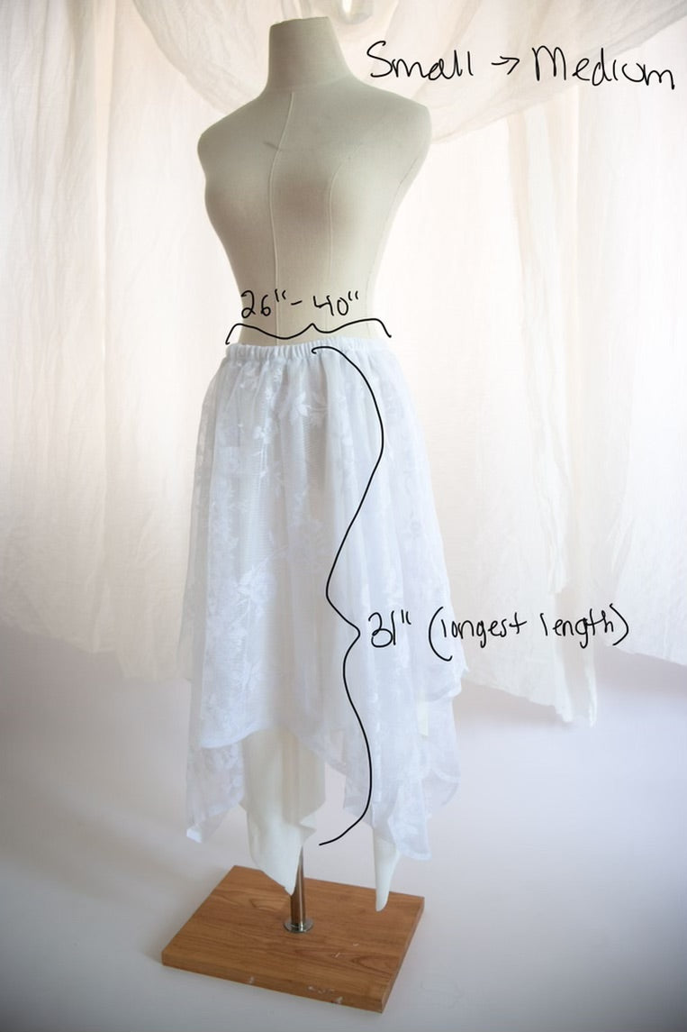 White Lace Fairy Skirt - Small to Medium