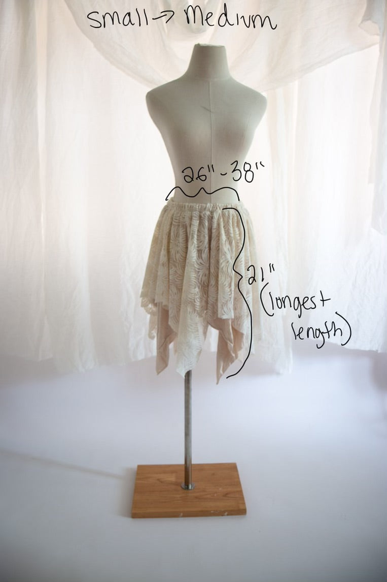 Ivory Lace Fairy Skirt - Small to Medium