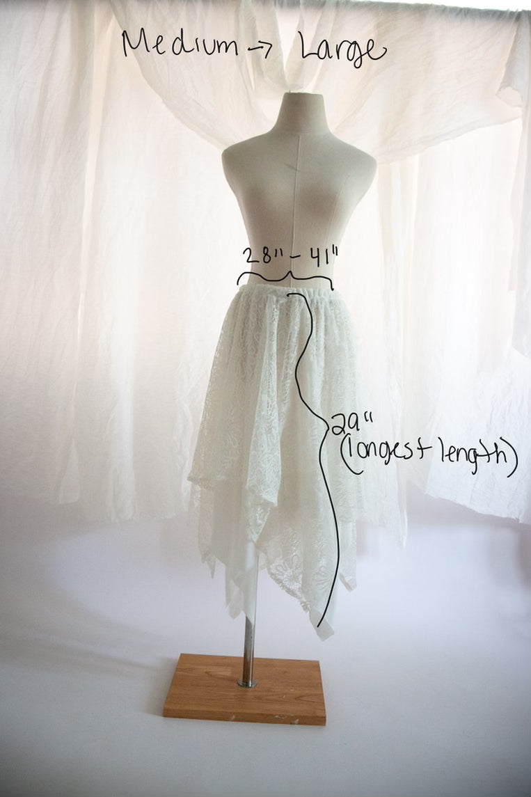 White Lace Fairy Skirt - Medium to Large