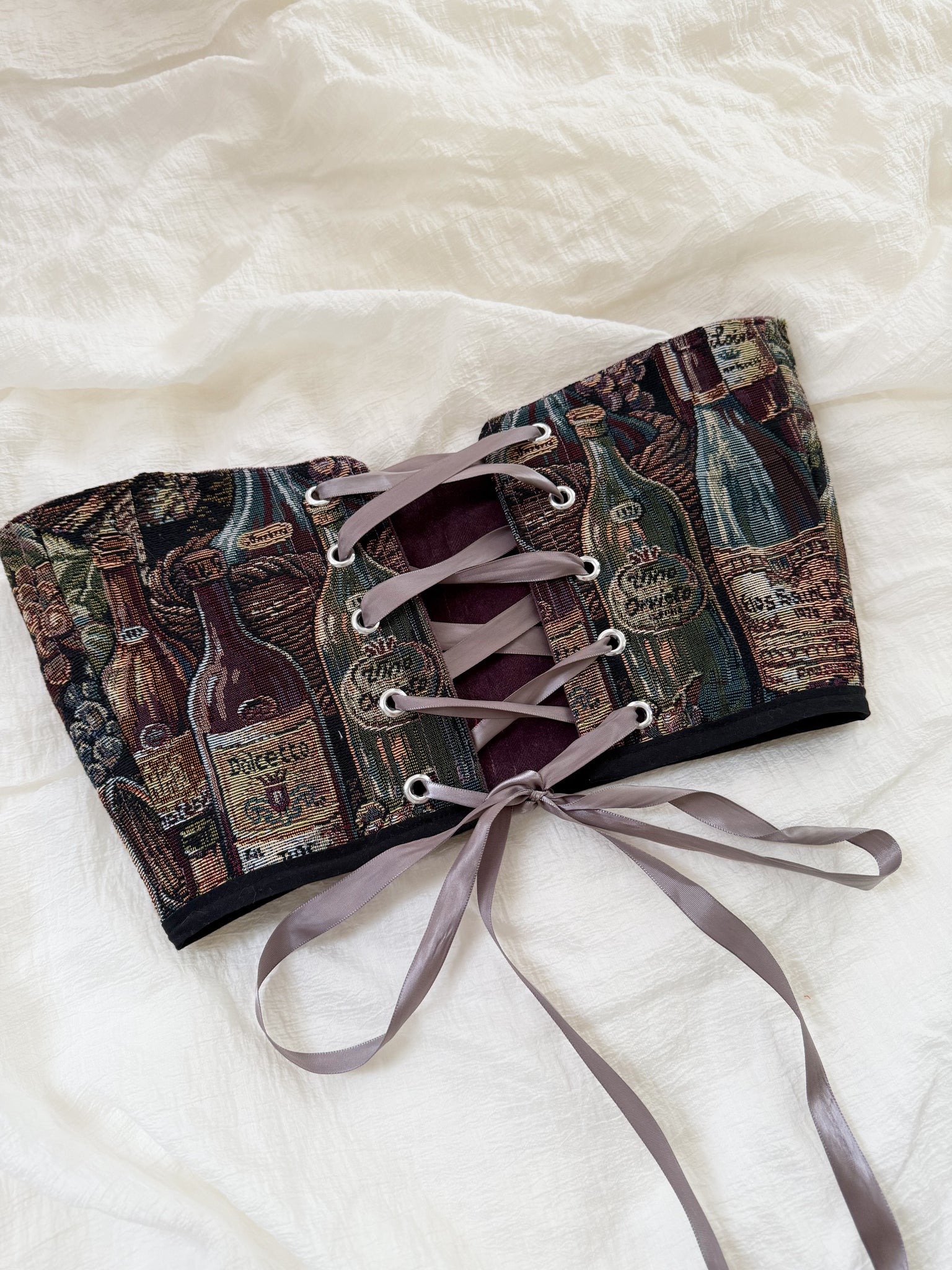 Wine and Purple Reversible Under Bust Waist Corset - Small