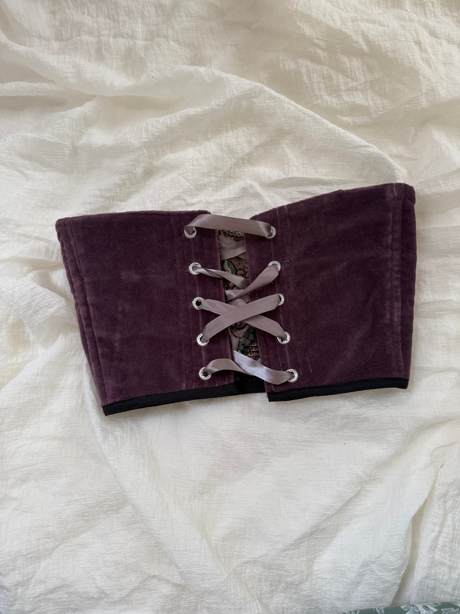 Wine and Purple Reversible Under Bust Waist Corset - Small