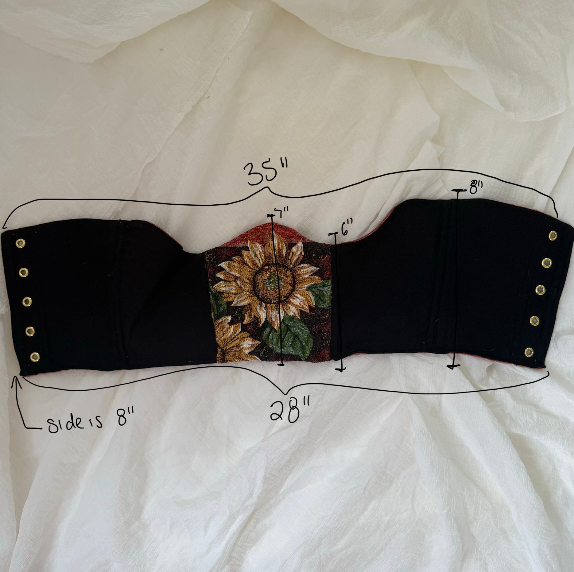 Sunflower Reversible Under Bust Waist Corset - Small