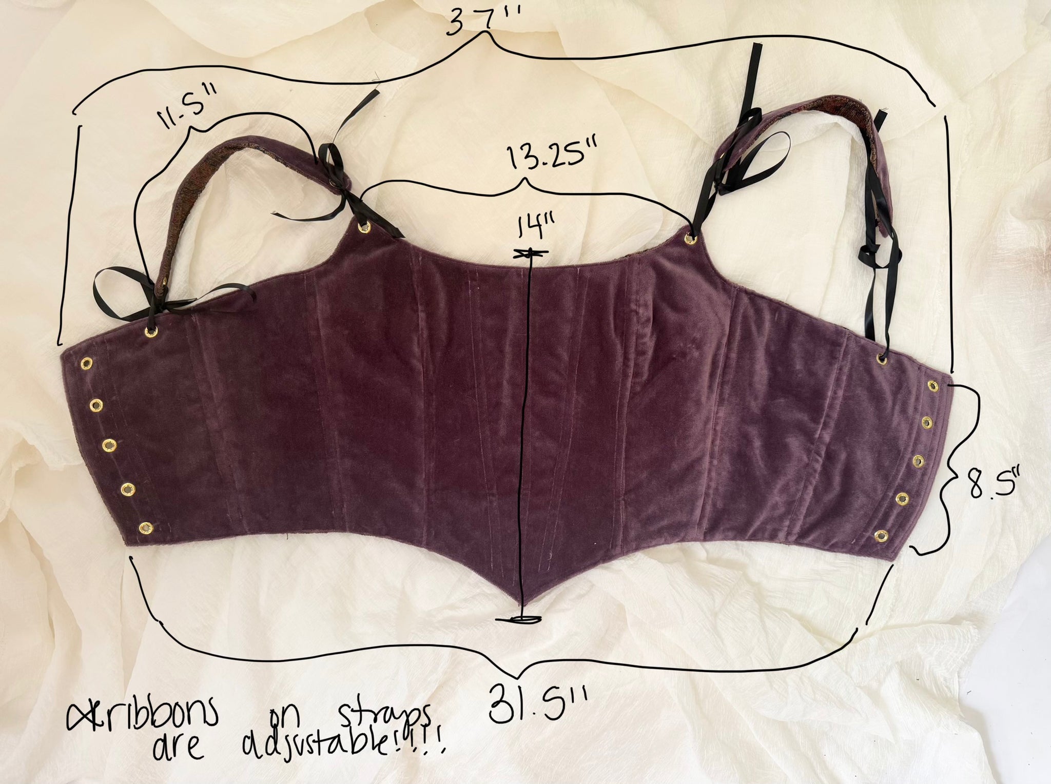 Paisley and Purple Reversible Corset - Large