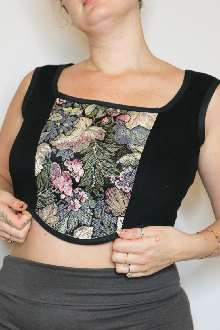 Up Cycled Floral Corset Top