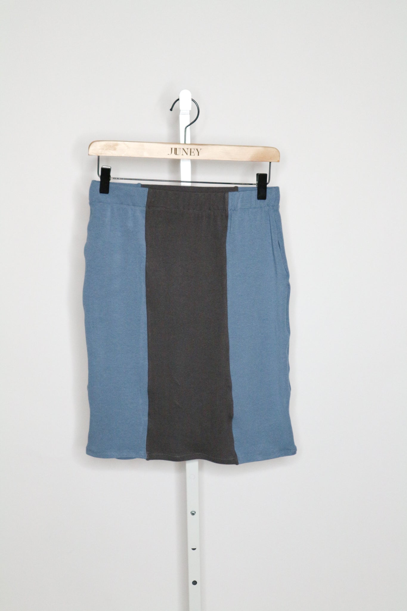 Patchwork Skirt - Medium (Blue & Charcoal)