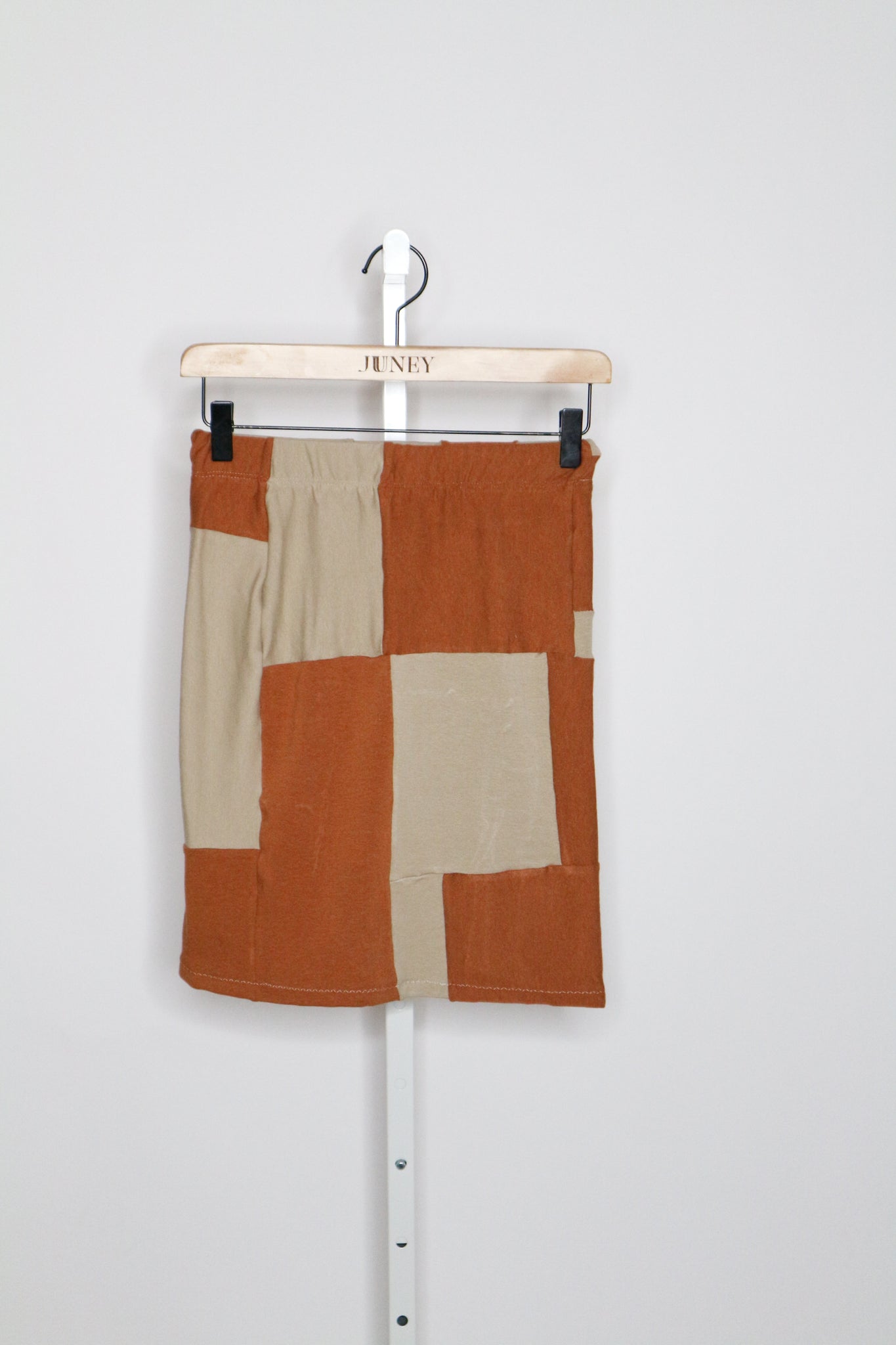 Patchwork Skirt - Small (Orange & Tan)