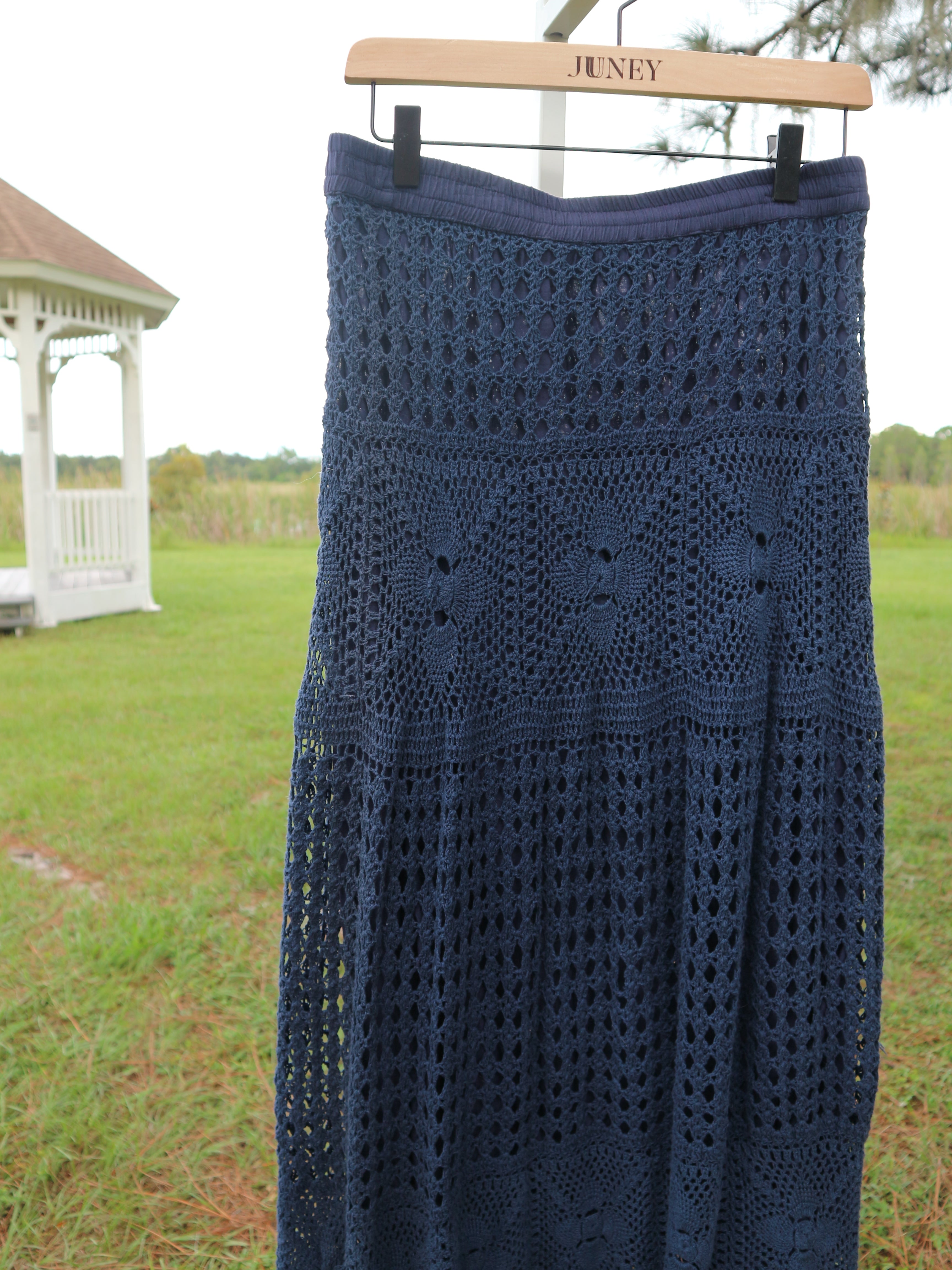 Navy crochet skirt outlet next